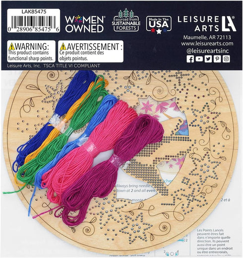 Wood Stitched String Art Kit with Floral Hummingbird in hoop - adult or kids craft - craft kits for teens - string art kit for adults - 3D string ...