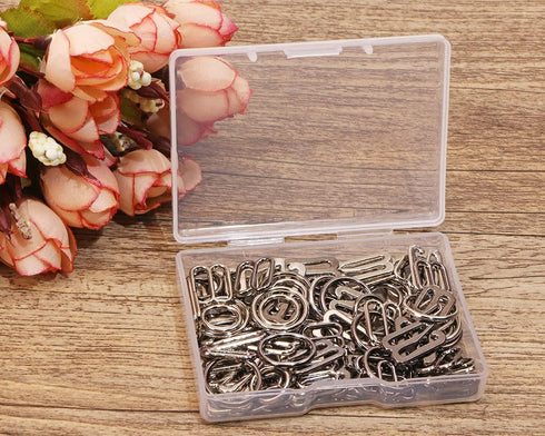 Tupalizy 120PCS Bra Strap Hooks for Sewing Bikini Halter Swimsuit Tops Lingerie Rings Metal Bathing Suit Clips Clasp Adjustment Slider for Slip Dr...