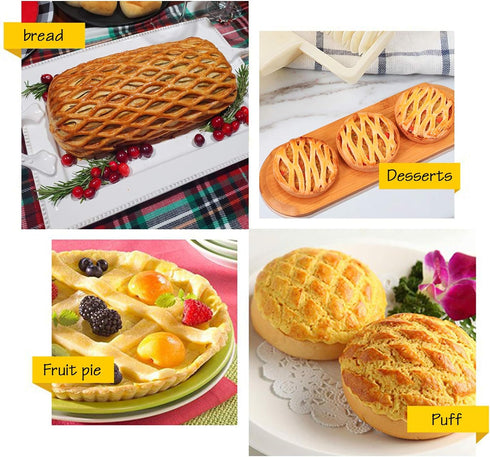 Lattice Roller Cutter, Pie Pizza Cookie Dough Roller Lattice Household Baking Pastry Tools(Plastic lattice cutter)...