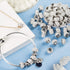 ANCIRS 100pcs 12mm Large Hole Rhinestone European Beads, Rondelle Spacer, Diamond Hair Beads for Bracelet Snake Chain Charm (White)...