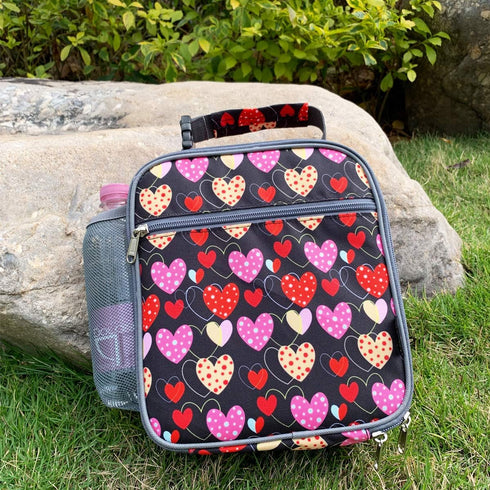 FlowFly Kids Lunch box Insulated Soft Bag Mini Cooler Back to School Thermal Meal Tote Kit for Girls, Boys, Heart...
