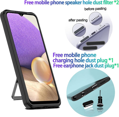 LMDAMZ Compatible Samsung Galaxy A32(5G) Heavy Duty Military Grade Shockproof Kickstand Case Double Protection (TPU+PC) Solid and Durable Magnetic...
