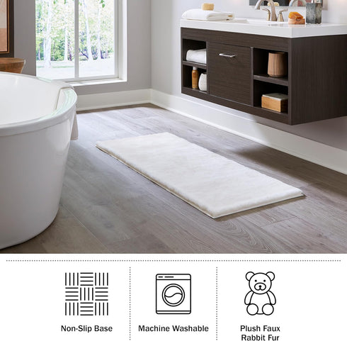 Lavish Home 3 Piece Super Plush Non-Slip Bath Mat Rug Set - Ivory...