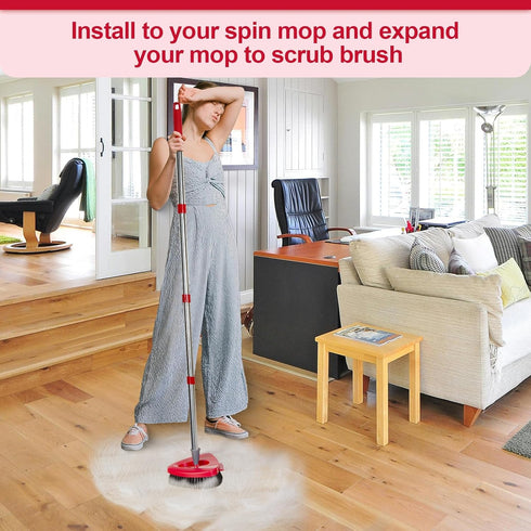 Scrub Brush Head Replacement Compatible with O Cedar EasyWring Spin Mop 1-Tank System, Floor Scrubber Head, Shower Scrub Brush with Hard Bristles ...