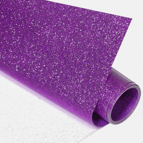 VINYL FROG Glitter HTV Vinyl Heat Transfer Vinyl Roll 12" x 5ft Purple Iron on Vinyl Glitter Heat Press Vinyl for T-Shirts Works with All Cutter M...
