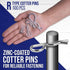 100 Pcs Cotter Pin Assortment Kit – Zinc Plated R Clip Stainless Steel Cotter Pins with 6 Different Sizes – Easy Installation & Tool Free Removal ...