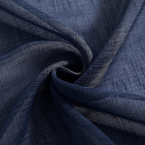 Navy Kitchen Curtains 36 Inch Length for Basement Window Small Pair Rod Pocket Semi Sheer Faux Linen Short Cafe Curtain Tier RV Summer Drapes for ...