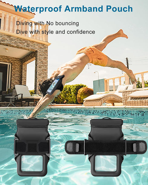 Waterproof Phone Pouch, Floating Waterproof Phone Case for iPhone 15 14 13 12 Pro Max XS Samsung up to 7.0", Waterproof Cell Phone Dry Bag with Ar...