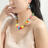 8-18mm Beads Necklace 18” Graduated Chunky Beaded Choker Necklaces with Earring Set for Women...