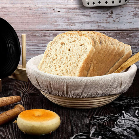 Cream-Coloured Oval Bread Banneton Proofing Basket Liner Cloth Cover Natural Rattan Baking Dough Banneton Proofing Sourdough Basket Cloth Liner Br...