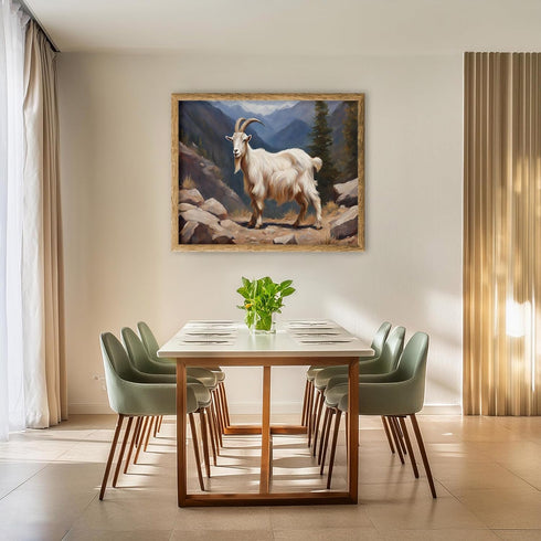 Posterizer 1 pcs- Mountain goat with a background of nature-Art for Animal Lovers- Gift for Men Women Entrepreneur Teens-Decor for Home & Office- ...
