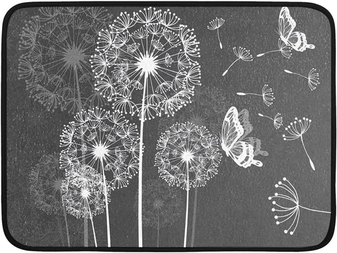 Drying Mat for Kitchen Counter Dandelion Butterfly Dish Drying Mat Dry Mat for Dishes Dish Rack Mat Coffee Bar Mat Dish Drain Mat Drying Mats for ...