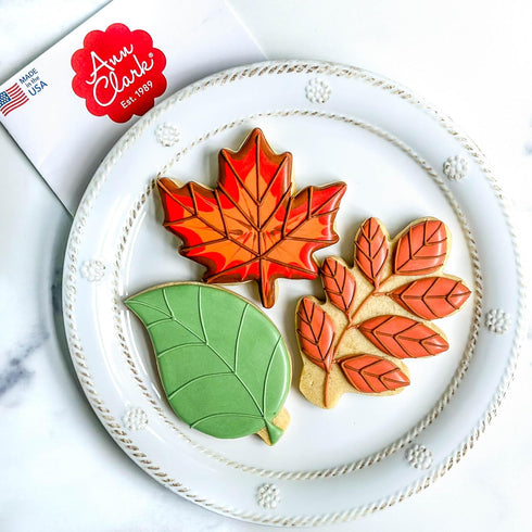 Fall Leaves Cookie Cutters 3-Pc Set Made in USA by Ann Clark, Maple, Oak, Aspen...
