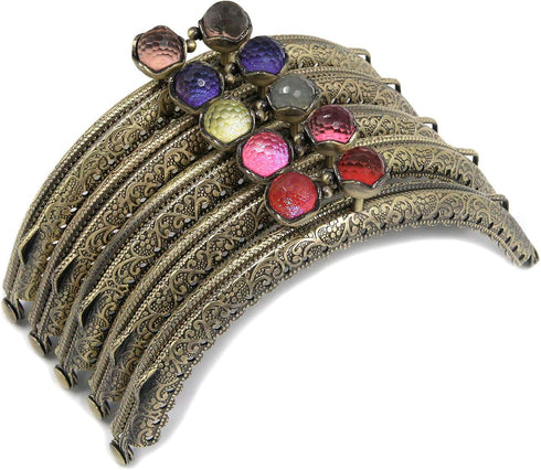 Semetall Clasp Purse Frame 5 Pcs 10.5cm/4.1" Coin Purse Frame Kiss Clasp Lock DIY Craft Metal Frame for Coin Purse(Bead Color:5 Colors)...
