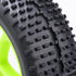 Green 4pcs RC 1:8 Off-Road Rubber Tyre Tires & Plastic Wheel Rim 17mm Hex Wheels and Tires for HSP Kyosho Redcat Tamiya Buggy...