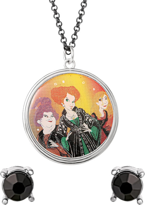 Disney Hocus Pocus Womens Earrings and Necklace Set - Stud Earrings for Women with Hocus Pocus Necklace - Hocus Pocus...