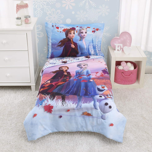 Disney Frozen 2 - Magical Journey - White Super Soft Toddler Blanket, Light Blue, Lavender, Teal...