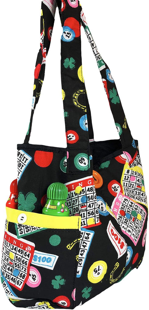 Fashionable Quilted Bingo Bag w/ One Large and Three Small Interior Pockets...