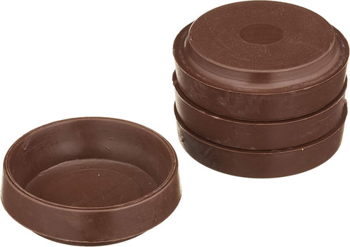 Merriway® BH01561 (4 Pcs) Non-Slip Rubber Castor Cups for Wood Hard Floors, Large Brown Outer Diameter 2.3/4" (70mm) - Pack of 4 Pieces...