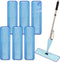 6 Pack Microfiber Spray Mop Replacement Heads for Wet/Dry Mops Reusable Replacement Refills Fits for Bona Floor Care System (Blue-White)...