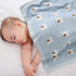 100% Cotton Baby Blanket Knit Soft Cozy Swaddle Receiving Blankets Toddler Infant blanket with Lovely Elephant for Newborn Boy Girls - Light Blue,...