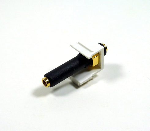 3.5mm Keystone Snap-in Stereo Jack White Female in-line Modular Coupler for Wall Plate; 45-774...