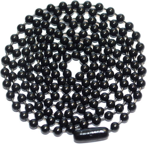 bouti1583 Black Oxide Stainless Steel Ball Chain Necklace - 3.2mm, 29.5"...