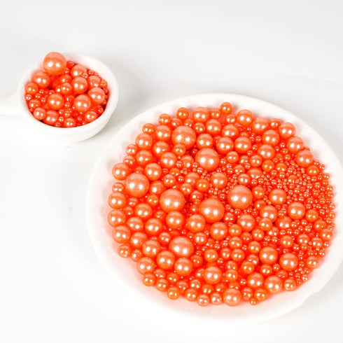 Kasvan Orange Pearl Sugar Sprinkles - Edible Candy Pearls 130g/4.58 Oz, Mix Size, Baking Cake Decorations, Ice Cream Toppings and Cookie Decoratin...