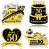 4 PCS Large 50th Anniversary Cruise Door Magnets Decorations Happy 50th Anniversary Cruise Ship Door Decor Magnetic Wedding Magnets Garage Refrige...