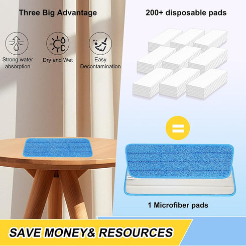 16.5 inch Reusable Mop Pads Microfiber Spray Mop Replacement Heads for Wet/Dry Mops Compatible with Bona Floor Care System (5 Pack)...