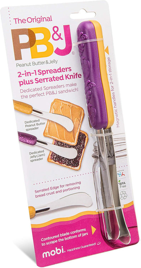 Mobi Peanut butter and jelly knife and spreader set...