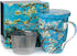 McIntosh Mugs Van Gogh Almond Blossom Fine Bone China (15 oz) Tea Mug with Lid and Infuser in Matching Gift Box...