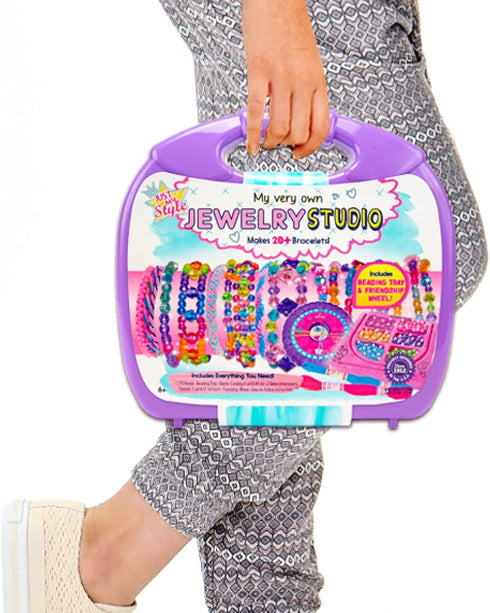 Just My Style My Very Own Jewelry Studio, Personalized Bracelet Making Kit With 1700+ Beads, Bead Kit Great for On-The-Go, Travel DIY Custom Acces...