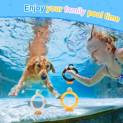SASBSC Diving Rings Pool Diving Toys for Kids Ages 4-8 Swimming Pool Toys for Kids Ages 8-12 Summer Outdoor Water Toys for Kids Adults Underwater ...
