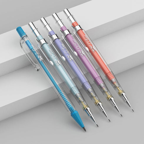 Mr. Pen- Pastel Mechanical Pencil Set with Black Lead and Eraser Refills, Clear Barrel, 0.3, 0.5, 0.7, 0.9, 2mm, Pastel Mechanical Pencils, Cute M...