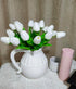 Artificial Tulips 10 Heads Mini Real Touch Artificial Flowers Fake Tulip for Home Decor Wedding Party DIY Bouquet Flowers (White)...