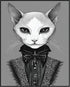 Posterizer 1 pcs- gothic themed classic cat wearing goth clothes-Gothic Art-Art for Animal Lovers- Living Room Bedroom Decor- unframed wall art...