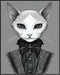 Posterizer 1 pcs- gothic themed classic cat wearing goth clothes-Gothic Art-Art for Animal Lovers- Living Room Bedroom Decor- unframed wall art...