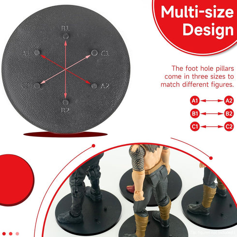 28 Pieces Multi-PEG 6 inch Action Figure Stands, Upgrade Version Round Display Stand Base Compatible with 1/12 Scale Star Wars Black Series Figure...