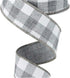 Plaid Check Wired Edge Ribbon - 10 Yards (Grey, White, 1.5 Inches)...