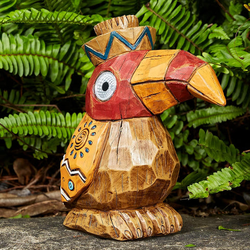Solar Tiki Statue-WoodWoodpecker Bird-Garden Hawaiian - Solar Outdoor Light Garden Sculptures & Statues Totem Pole Bar Outdoor Patio Pool Yard Sum...