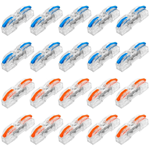 20Pcs Lever Nuts Wire Connectors, Inline Wire Connectors, 1 Conductor Compact Lever Wire Connectors, Compact Splicing Electrical Connectors Butt T...
