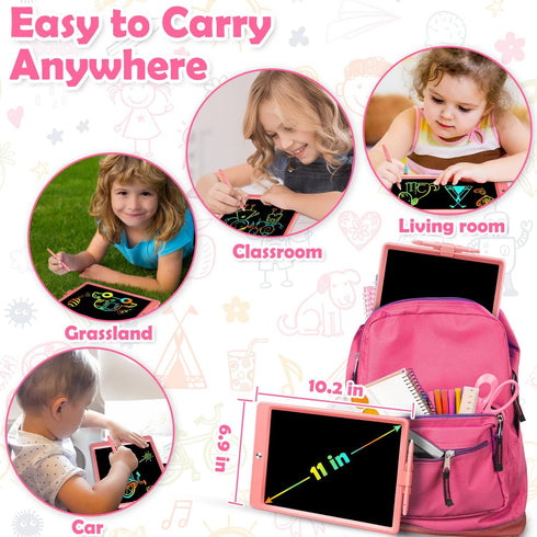 11 Inch LCD Writing Tablet Toys for 3 4 5 6 7 8 Year Old Boys Girls Gifts, Colorful Drawing Board Writing Doodle Pad, Portable Scribbler Boards Ed...