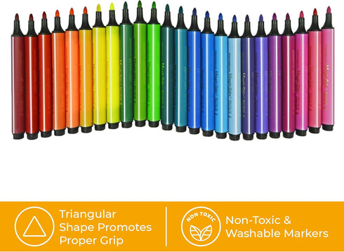 The Pencil Grip Magic Tri Stix, Non-Toxic and Washable Markers For Kids, 24 Assorted Stix Markers, TPG-397...