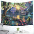 F-FUN SOUL Princess Palace Tapestry, Large 80x60inches Soft Flannel, Psychedelic Island Lake Wall Hanging Tapestries for Living Room Bedroom Home ...