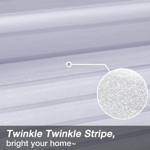 Viseeko Window Privacy Film:Stripe Frosted Glass Windows Films Non-Adhesive Blinds Vinyl for Door Cover Privacy Static Cling Home Office UV Protec...