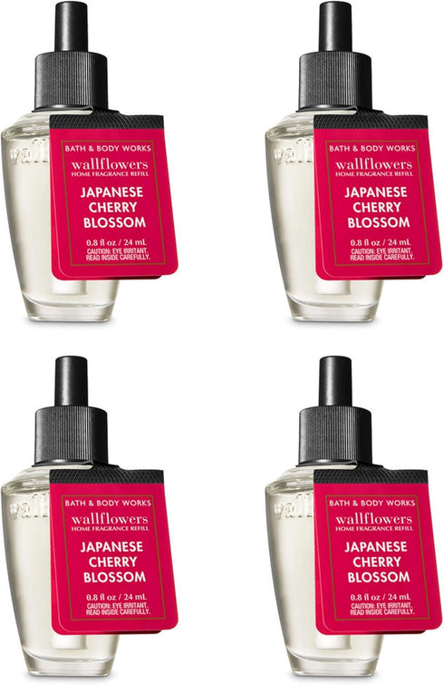 Bath and Body Works Japanese Cherry Blossom Wallflower Fragrance Refill. 4 Pack 0.8 Oz...