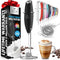 Zulay Kitchen Tornado Whisk Milk Frother Handheld - Coffee Frother Wand With Stand - Triple Whisk Hand Held Drink Mixer - Electric Stirrer Frothin...