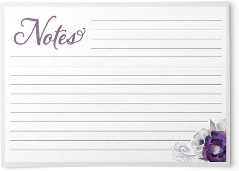 Floral Recipe Cards from Dashleigh, 48 Cards, 4x6 inches, The Gift Collection, Water-Resistant and Double-Sided (Violet Purple)...
