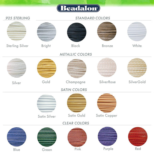 Beadalon 7 Strand Stainless Steel Bead Stringing Wire, 0.010 in / 0.25 mm, Bright, 30 ft / 9.2 m...